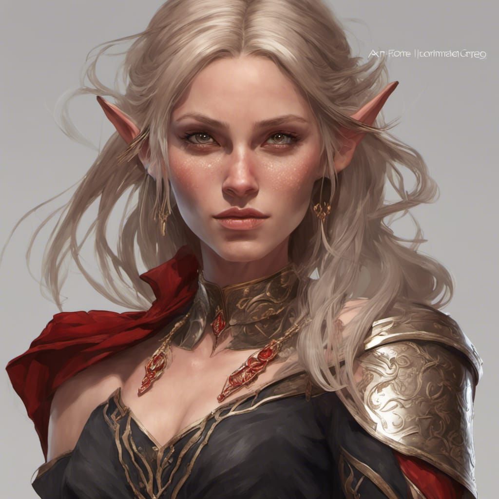 Elven Girl Portrait in Fantasy Art Style