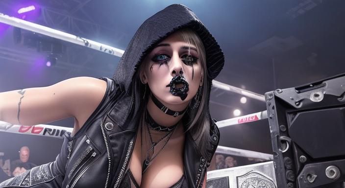 Goth Woman with Dark Makeup