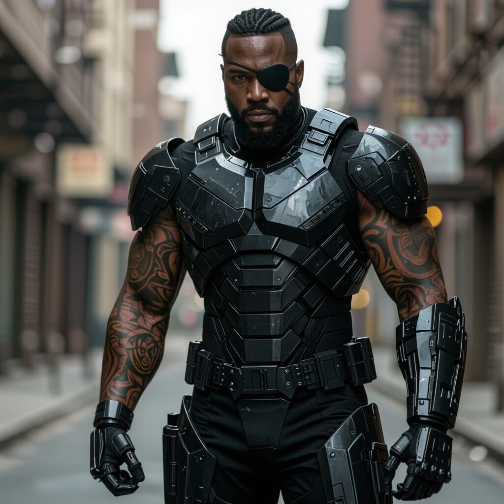 Bumani: Armored Warrior with Mechanical Hand