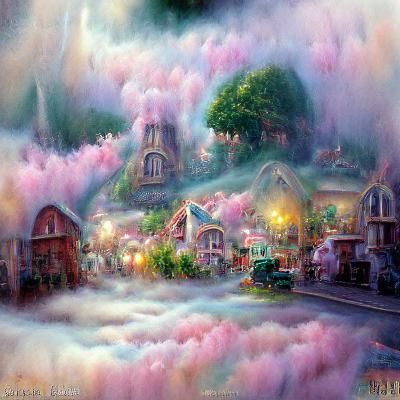 Ethereal Fairy Town in Hyperdetailed Fantasy Style