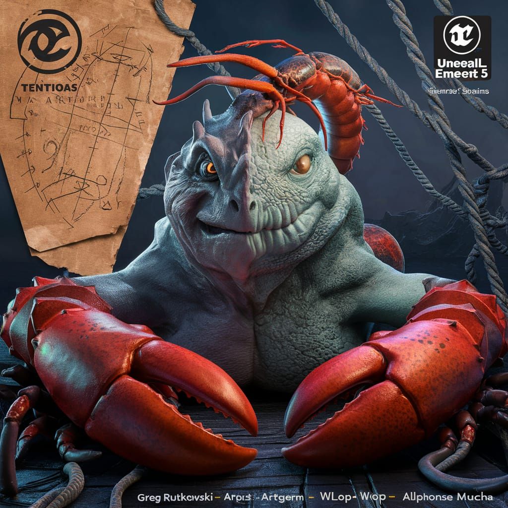 Intricate Creature Concept Art in Triadic Colors