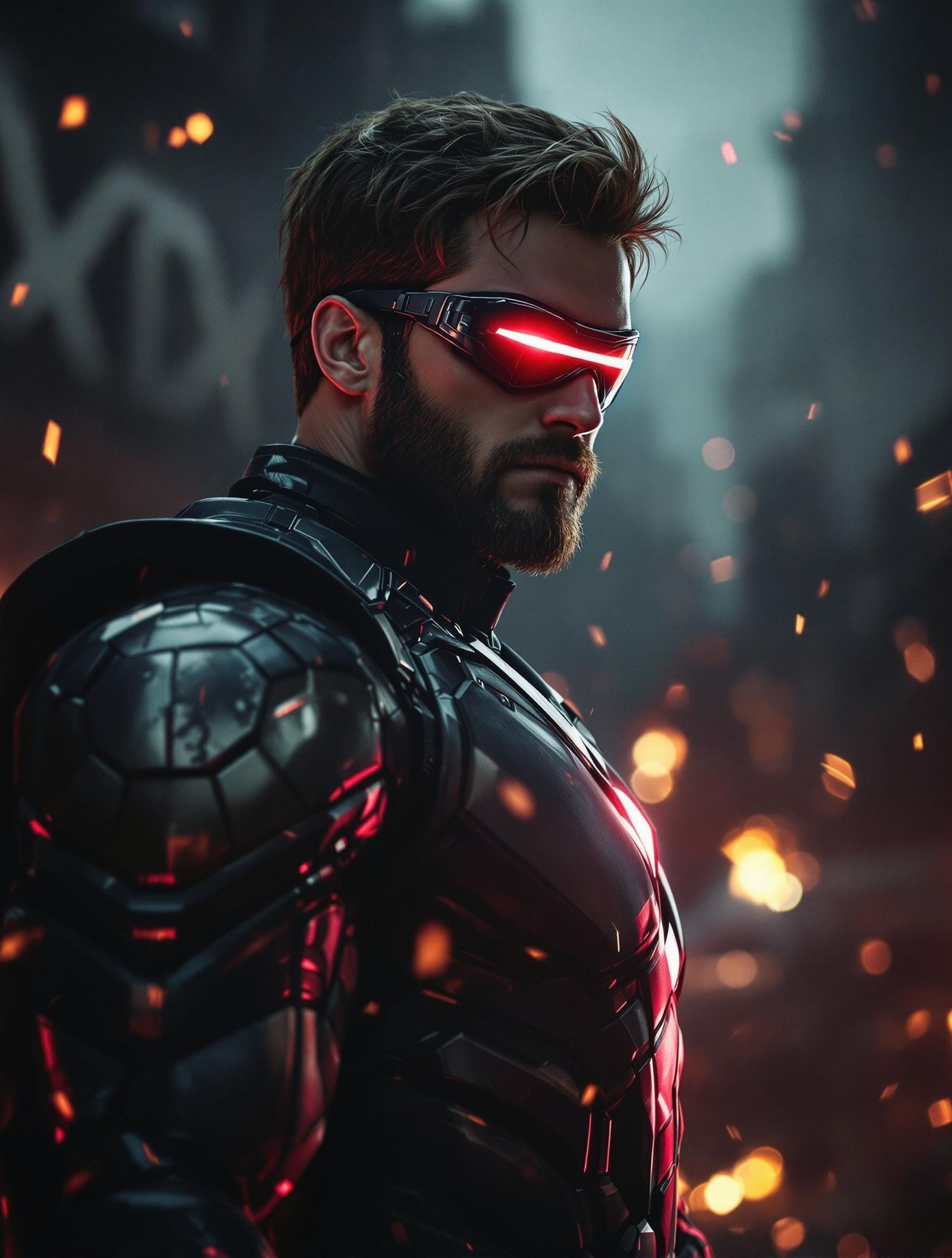 Cyclops in X-Men Suit with Glowing Visor