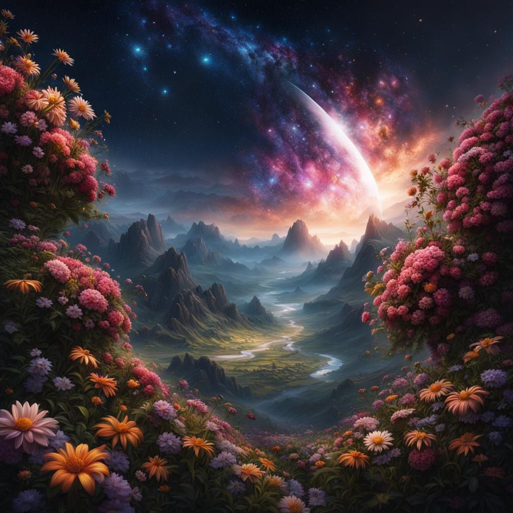 Stars and Flowers: Epic Digital Matte Painting