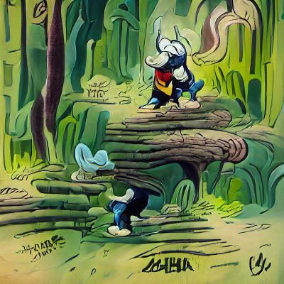 Skunks' Forest Adventure in Comic Book Style