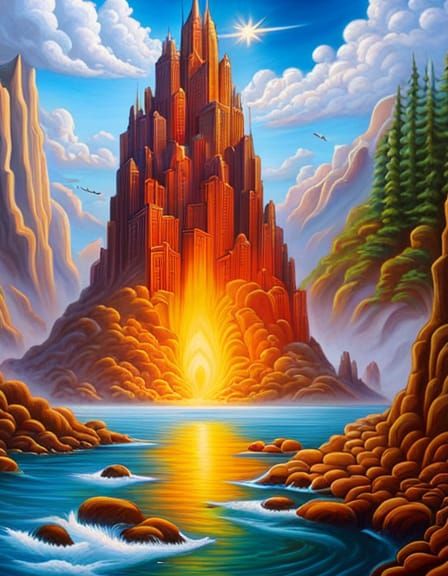 Earth, Fire, Water Optical Illusions in Warren Style