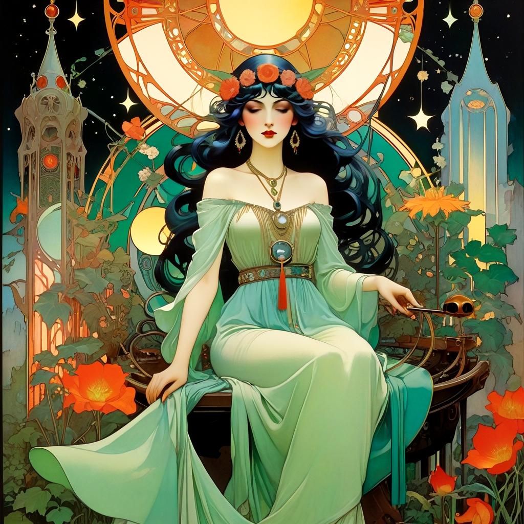 Twilight Gypsy Cel-Shading in Art Nouveau Style