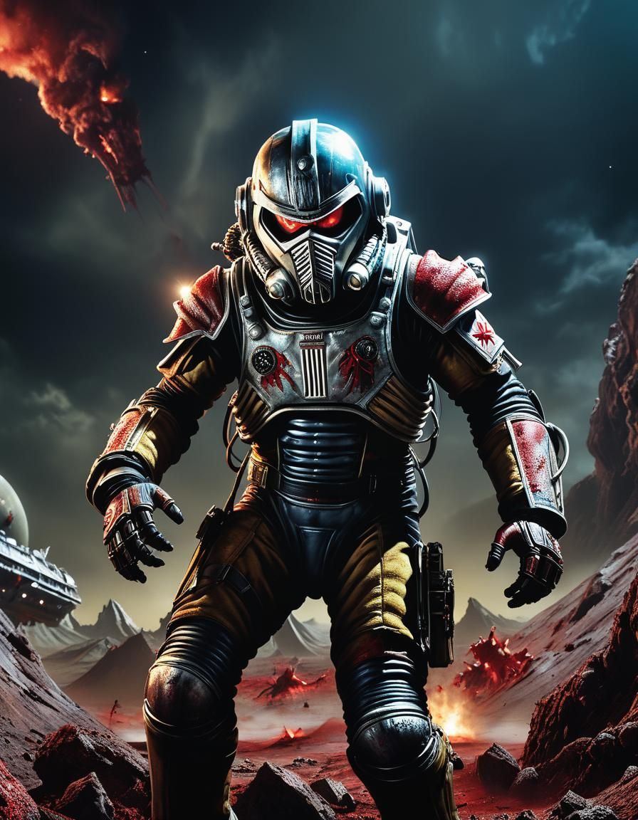 Eddie in Spacesuit: A Cinematic Film Still