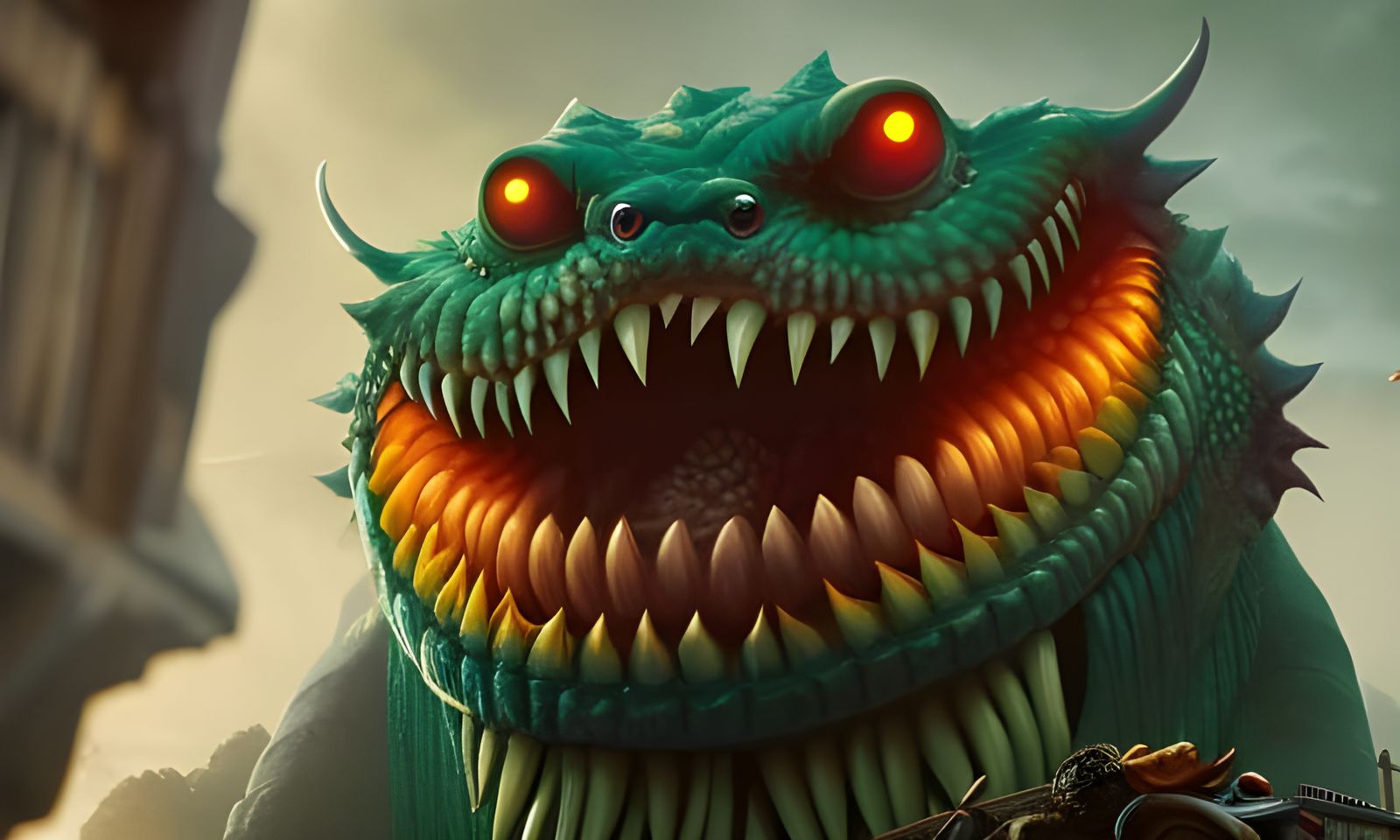 Insane Alien Dentist Monster in Mouth