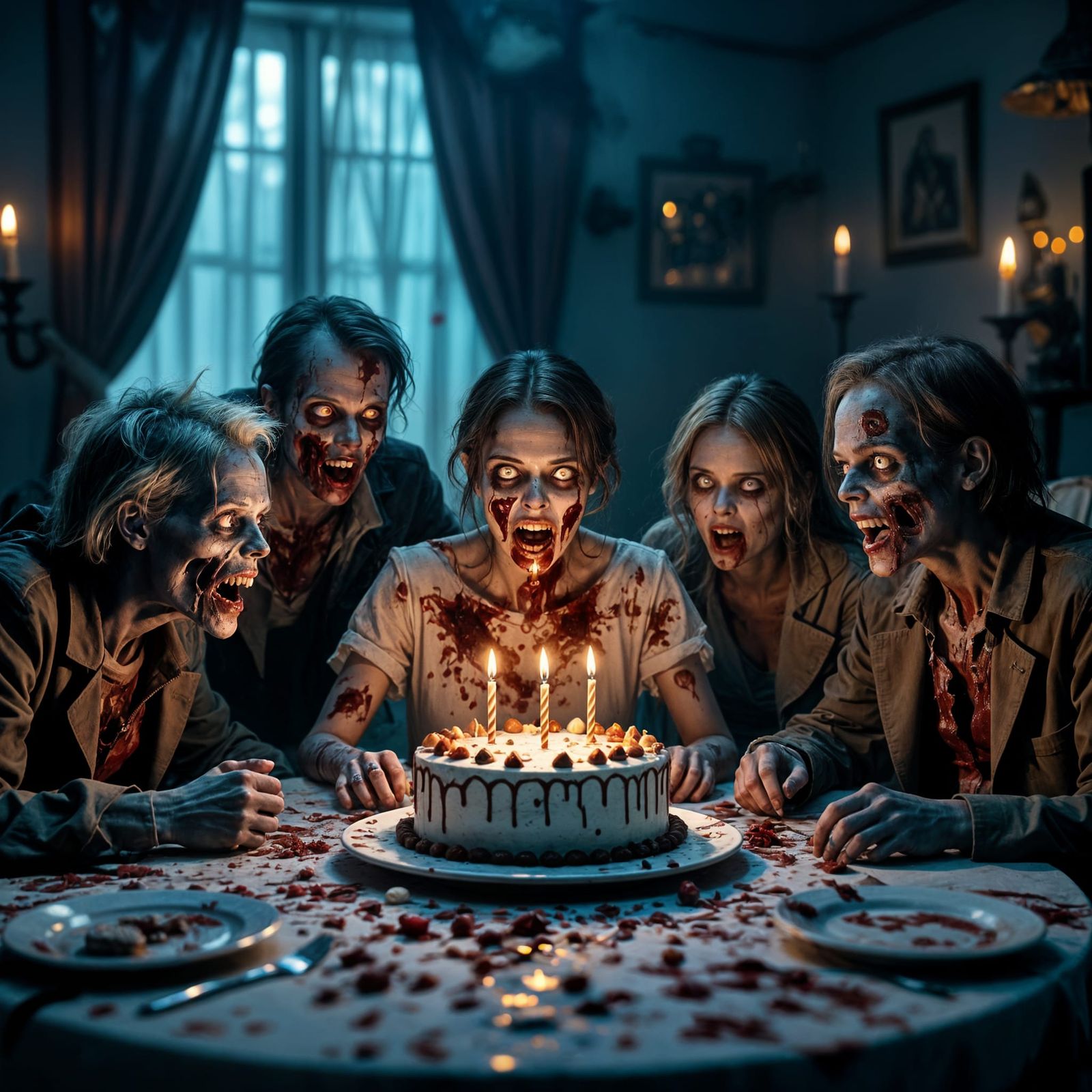 Zombie Birthday Party Horror Scene