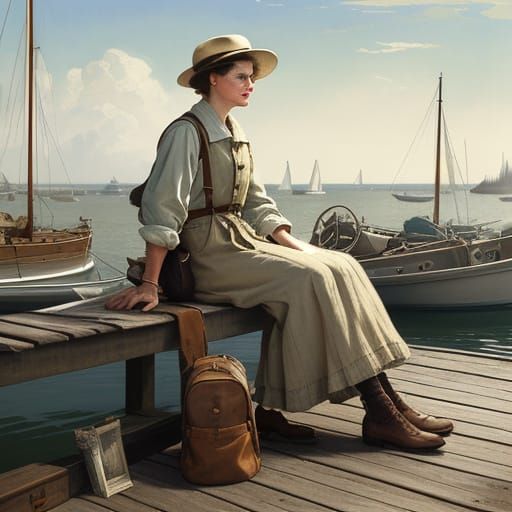 Vintage Canvas Holdall Bag on Weathered Dock