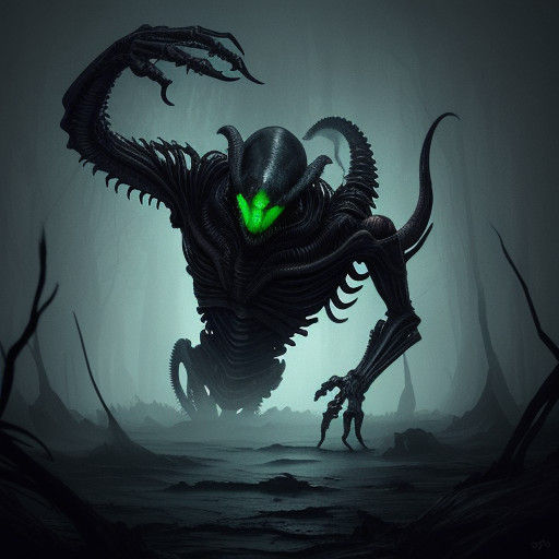 Bioluminescent Xenomorph Revealed in Dark, Mysterious Alien...