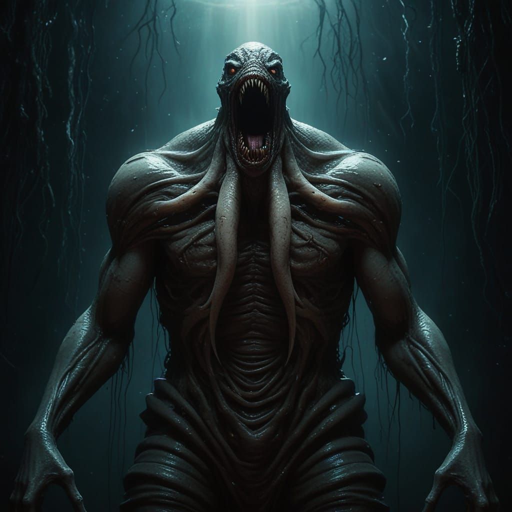 Ethereal Horror Unveiled: A Grotesque Mariana's Trench Creat...