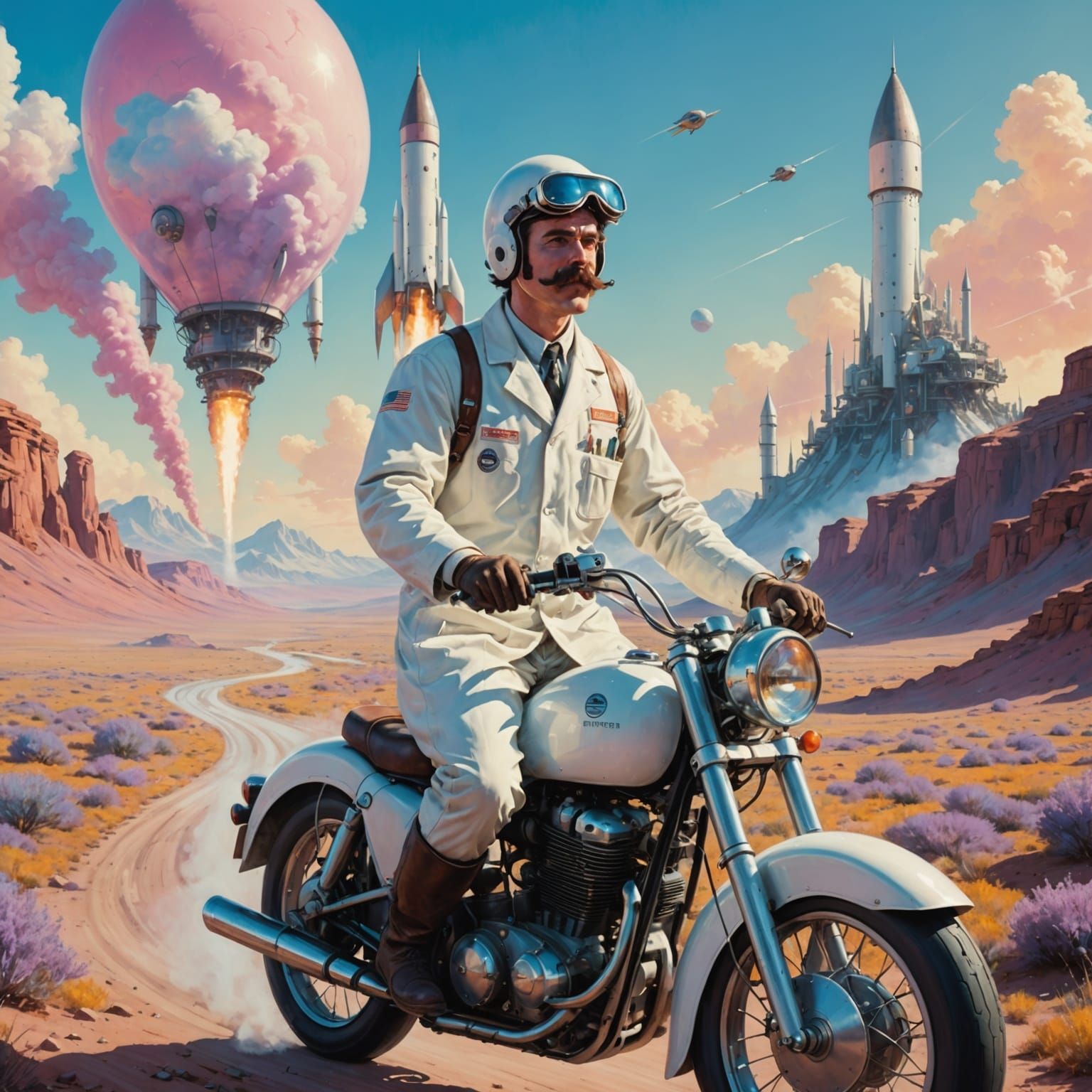 Surreal Rocket Ride for Gallic Laboratory Technician