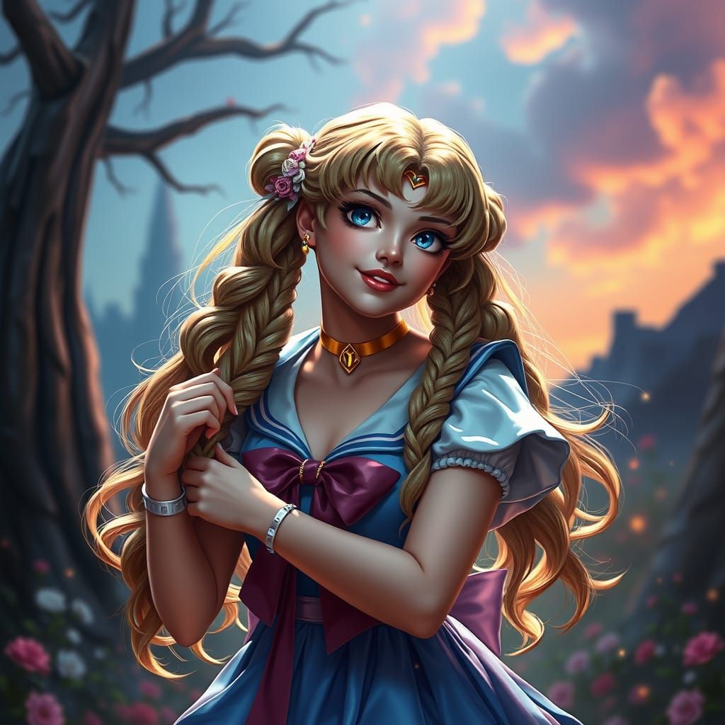 Sailor Moon Meets the Wizard of Oz in Vibrant Fantasy Art