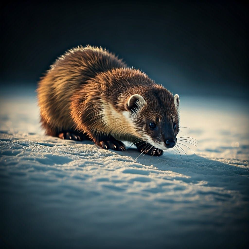 Weasel Emerges into Winter Wonderland