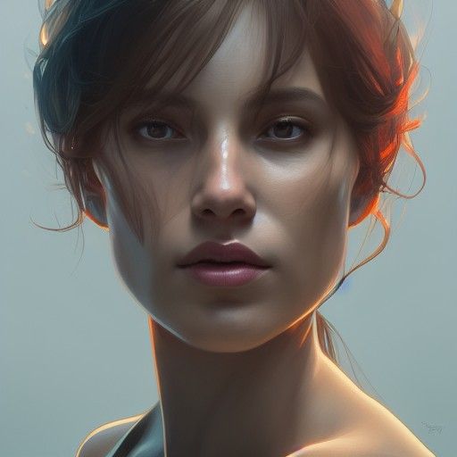 Detailed Portrait Concept Art in Triadic Colors