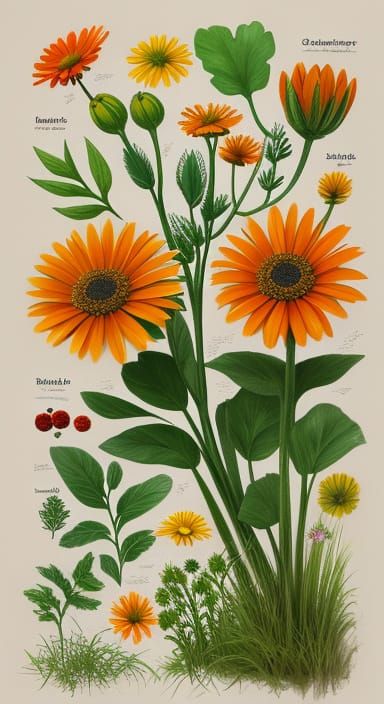 Daisy Blooms in Vibrant Matte Painting