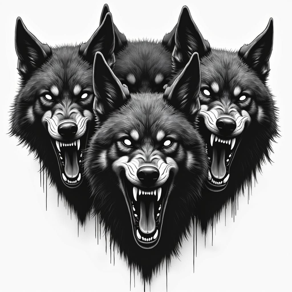 Snarling Nightmarish Wolves v2