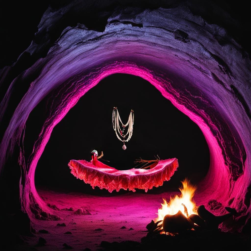 So, I'm sitting & pondering in my room, then SUDDENLY I'm camping inside of a whale with a small fire in front of me...W...