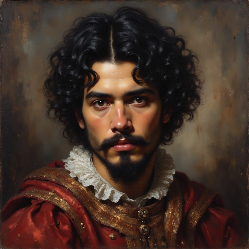 Hyperrealistic Portrait of a Youth in Rembrandt Style