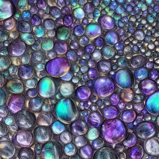 Labradorite and Halite Crystal Still Life in Lith Print