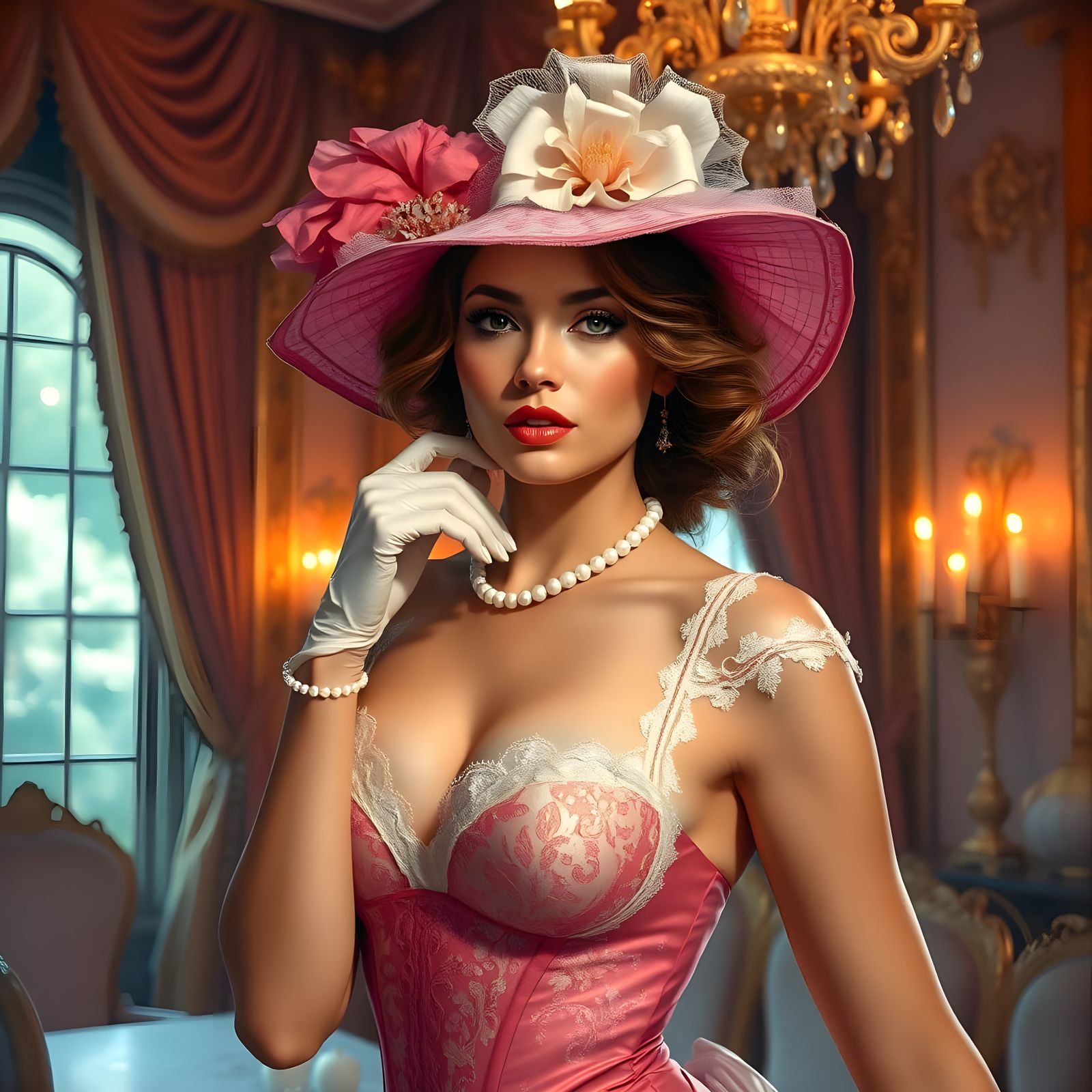 A Victorian Beauty in Elegant Attire