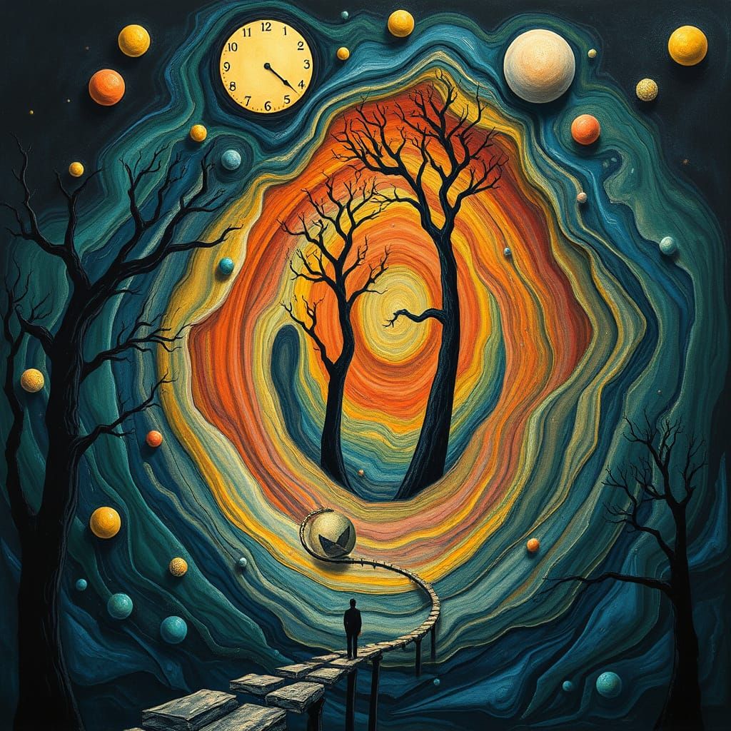 Surrealist Journey Through a Futuristic Landscape