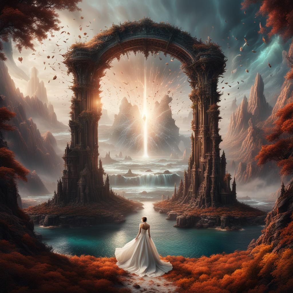 Astral Portal Disrupts Wedding in Cinematic Matte Painting