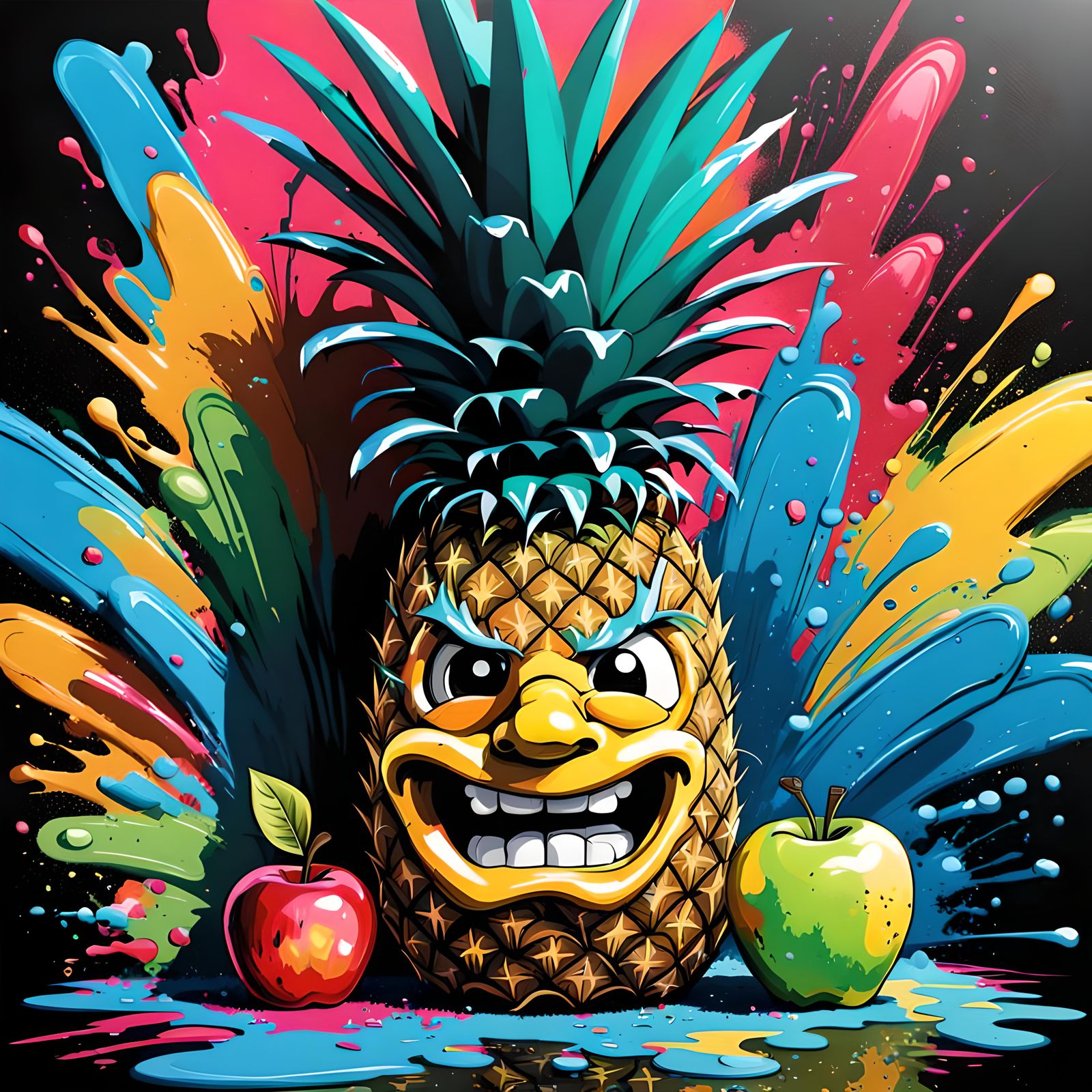 Graffiti Art of Pen Pineapple Apple Pen