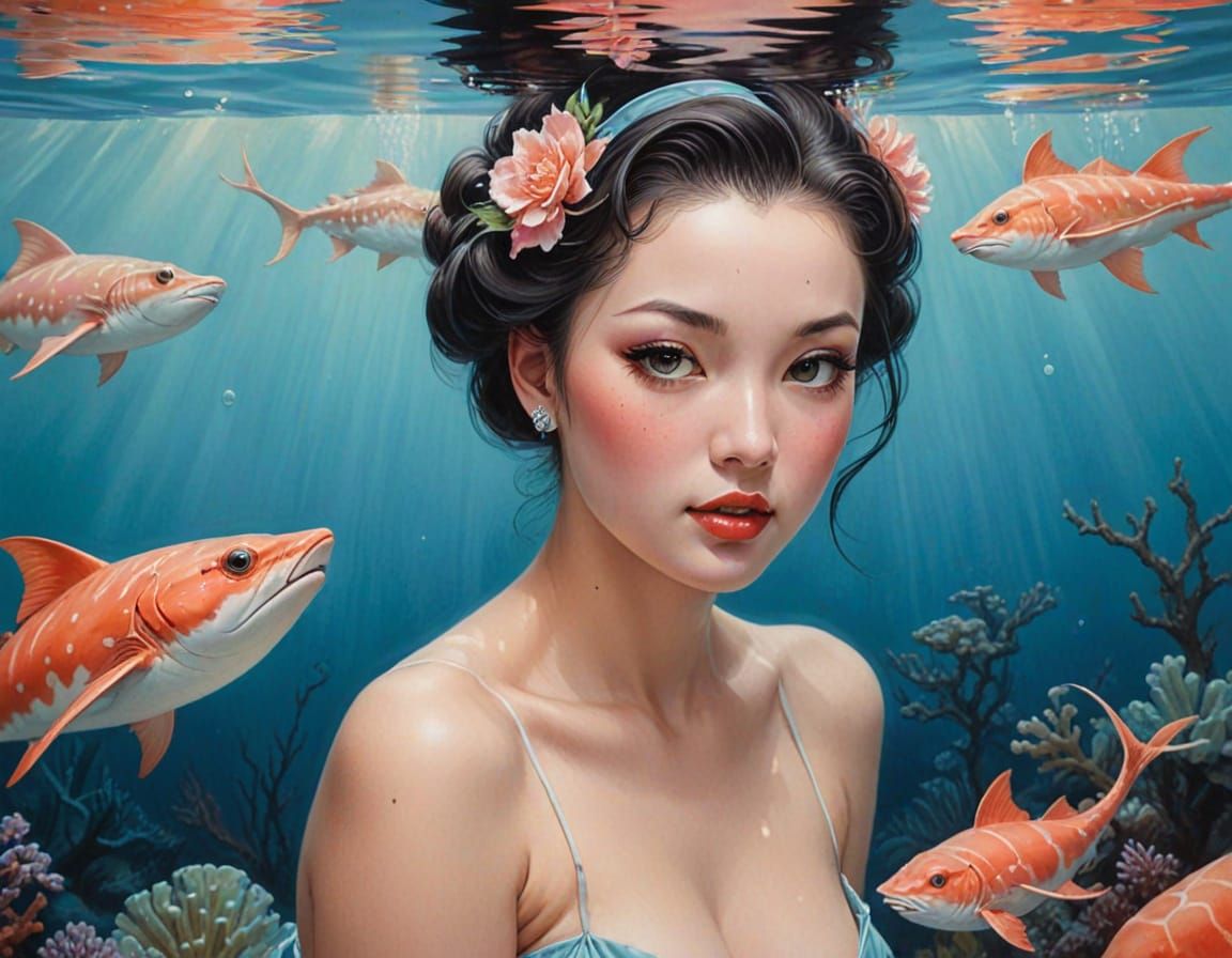 Airbrushed Stingray Mural on Car, Fine Art