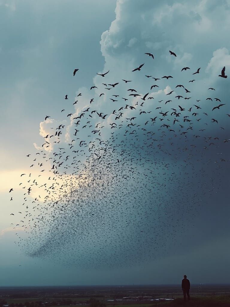 Giant Bird Flock Creates Epic Storm