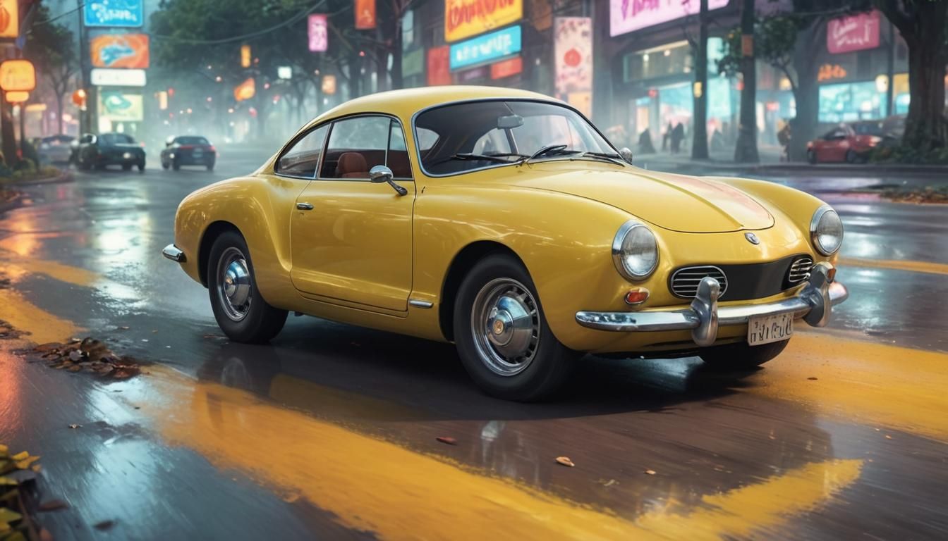 Karmann Ghia in Fantasy Forest Concept Art