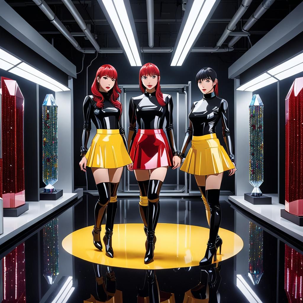 Crystalline Robot Assembly in Anime-Inspired Crystal Lab