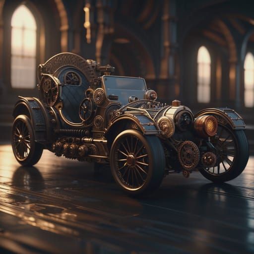 Steampunk JDM Drift Car Filigree Masterpiece in 8K