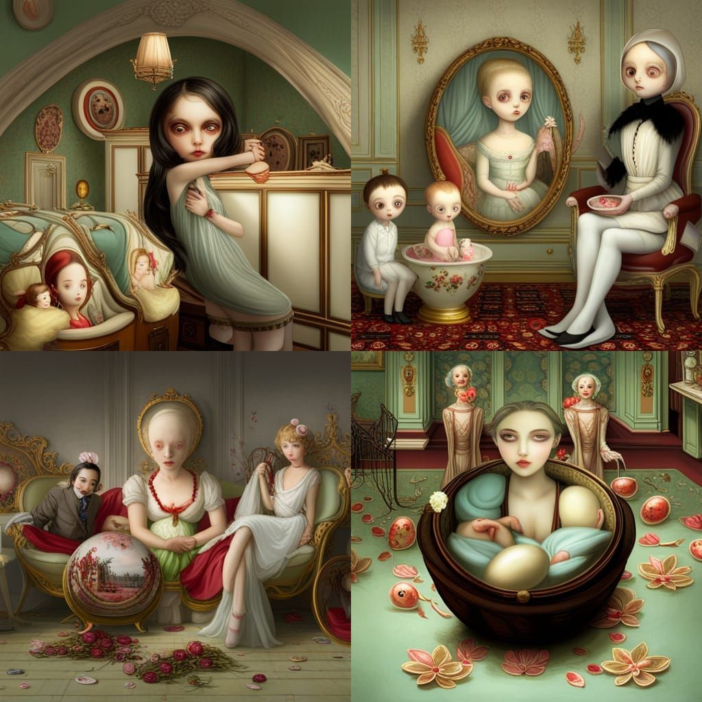 Detailed Glass Easter Egg with Scary Movie Scene