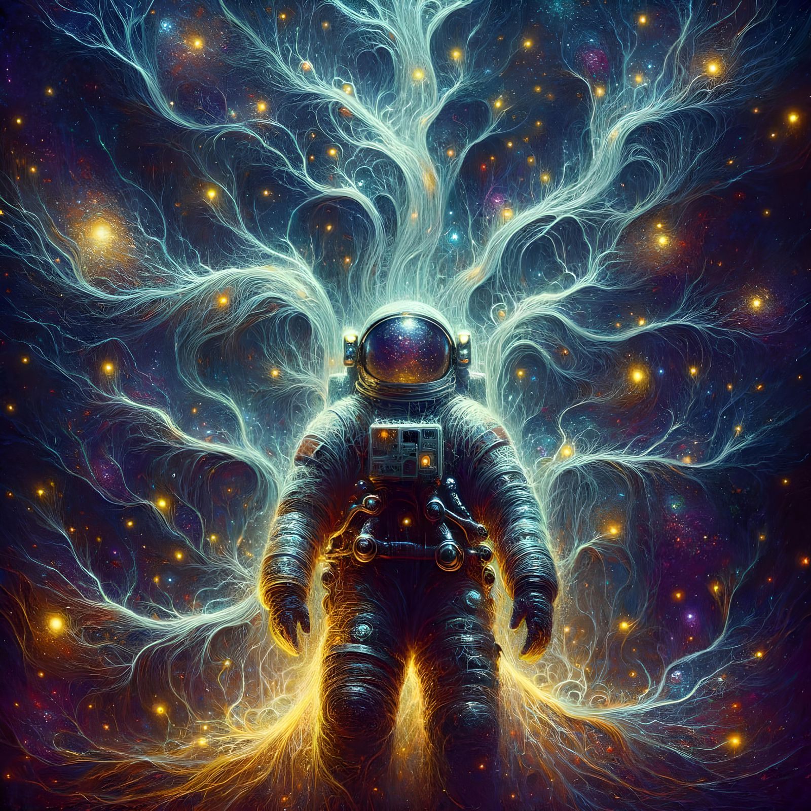 Astronaut's Neural Dream in Impressionist Style