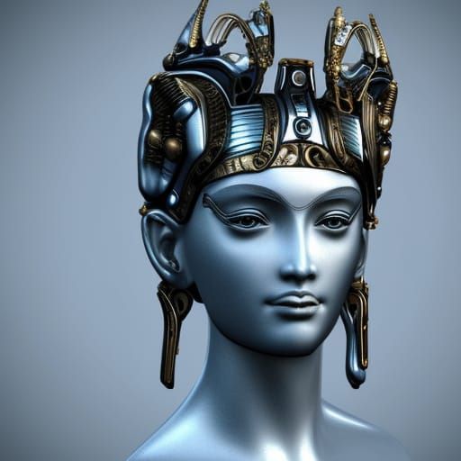 Athena: Greek Goddess in Cyberpunk Style