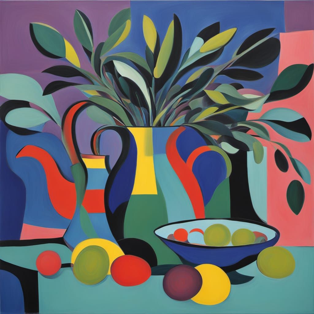 Surreal Abstract Painting of Cape Cod Camelot in Tyrian Purp...