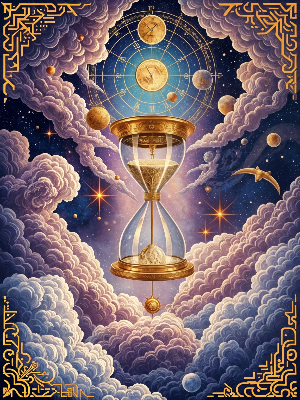The Origin of Time as Brocade Poster Art