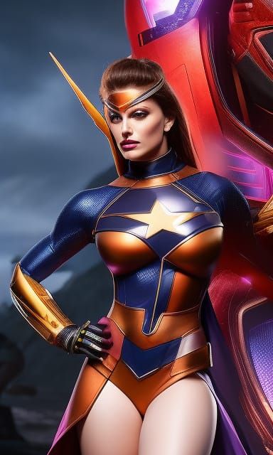 Cybernetic Superheroine in See-Through Outfit