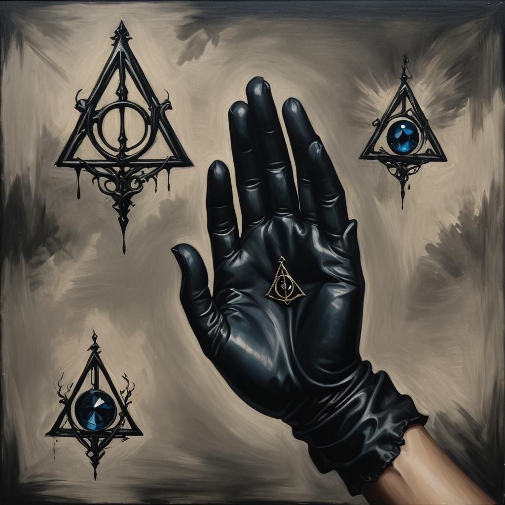 Resurrection Stone with Deathly Hallows in Chiaroscuro