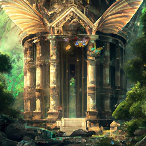 Ancient Temple of the Butterfly Goddess: Digital Matte Paint...