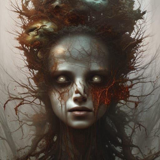 Insectile Forest Queen in a Swampy Lair