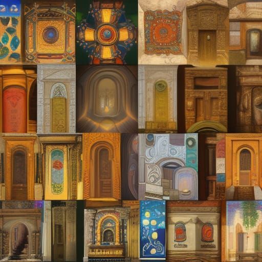 Art Nouveau Figures in Dynamic Lighting