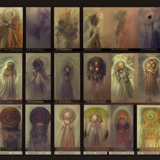 Goddesses Concept Art in Art Nouveau Style