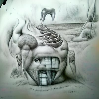 Surreal Pencil Sketch of a Bottomless Pit