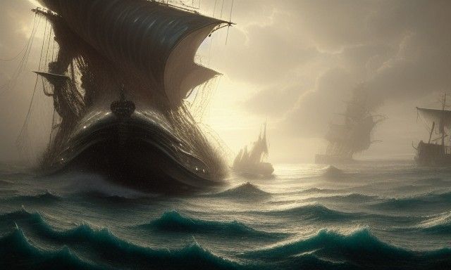 Armored Kraken Attacks Ghost Pirate Ship in 8K