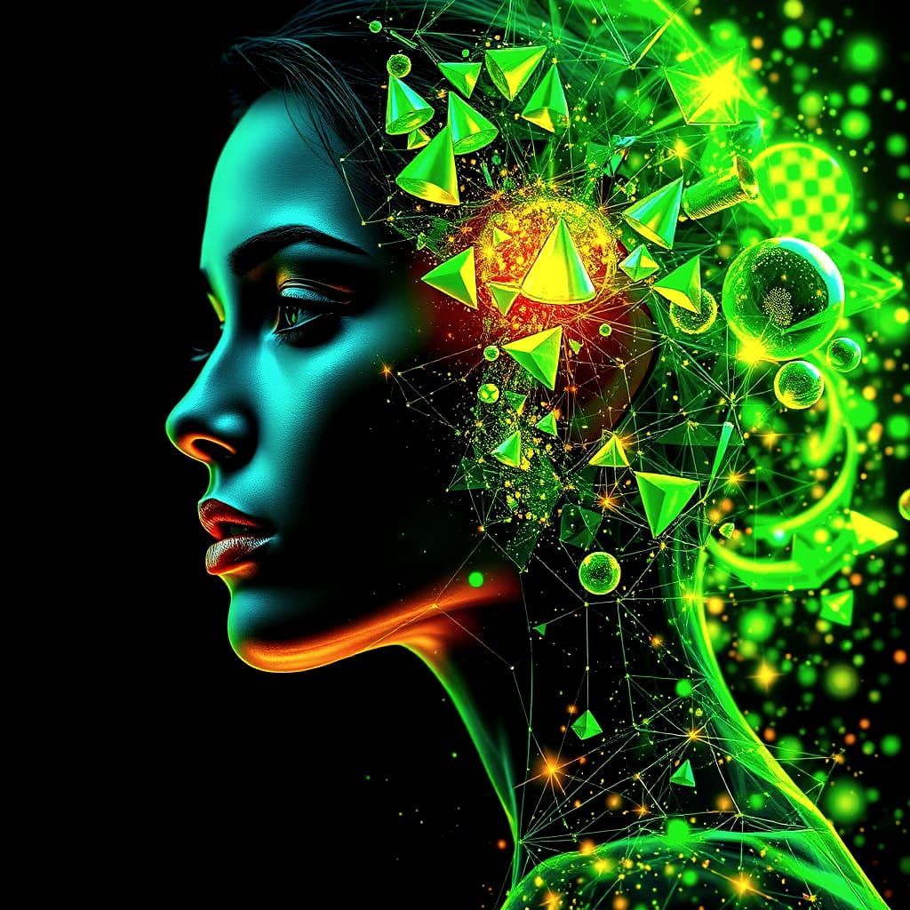 Hyper-Realistic 3D Holographic Portrait in Vibrant Colors