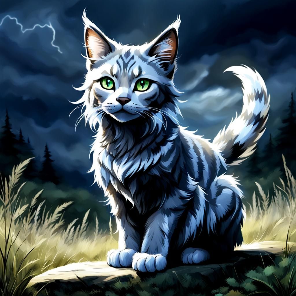 WindClan's Stormflight: Brave Warrior She-cat Portrait