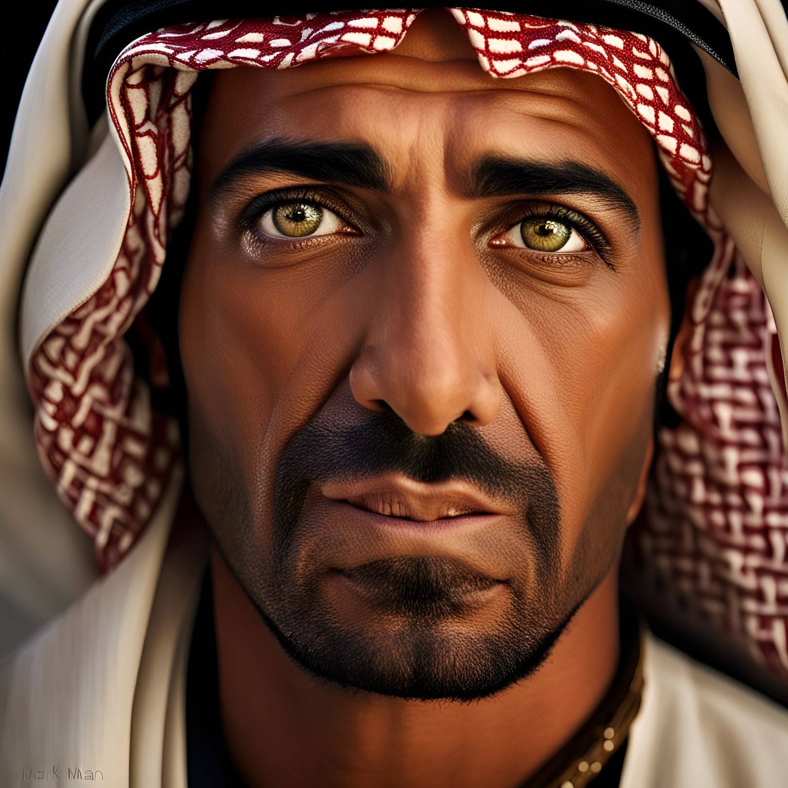 Portrait of Handsome Arab Man in Studio Lighting